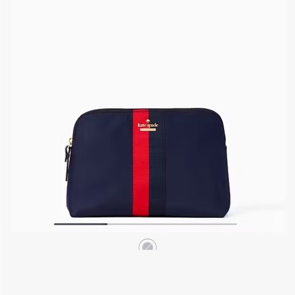 Kate Spade Watson Purse Lane Varsity Stripe Maya Bag Navy Blue AND Cosmetic Bag - Picture 15 of 16